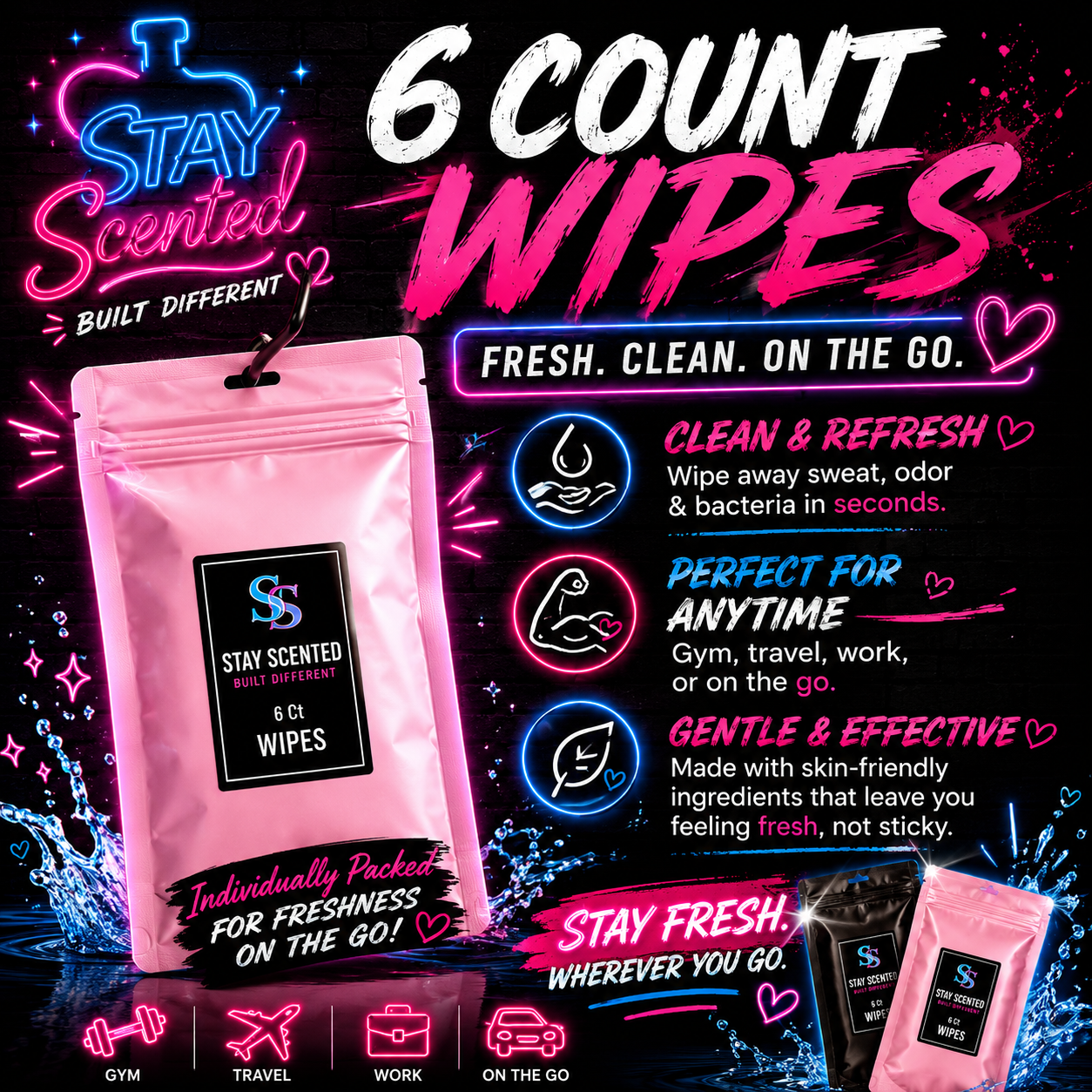 Stay Scented™ 6 Count Cleansing Wipes