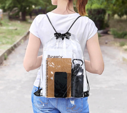 Clear Drawstring Plastic Backpack